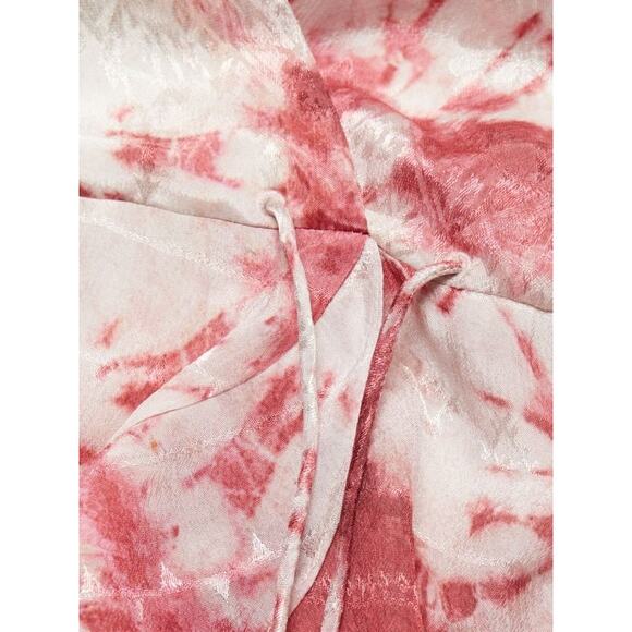 Rococo Sand Ava Rosewood Tie Dye Print Faux Wrap Ruffle Mini Dress Size M - Picture 5 of 15